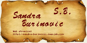 Sandra Burinović vizit kartica